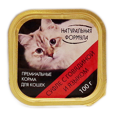 Корм д/к Натуральная формула лам. 100г Суфле Говядина/Язык