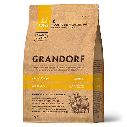 Корм д/с Grandorf Mini 3кг 4вида мяса