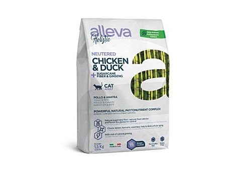 Корм д/к Alleva Holistic 1,5кг Курица/Утка/Женьшень д/стерил.