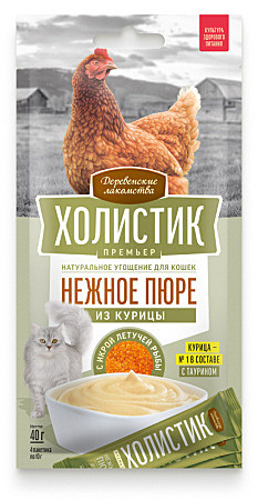 Лак-во д/к Деревенские лак-ва Пюре Курица/Икра лет.рыбы 4*10г