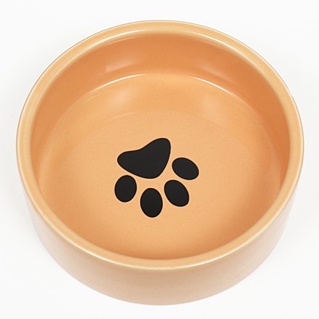 Миска керамика ECOPET 460мл бежевая/13,5*13,5*4,7см