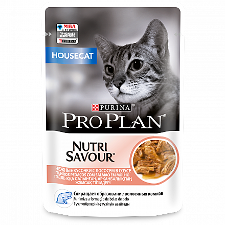 Корм д/к Pro Plan Housecat пауч 85г Лосось/соус
