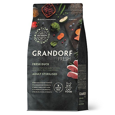 Корм д/к Grandorf Fresh Sterilised 2кг Утка/Батат стерил.