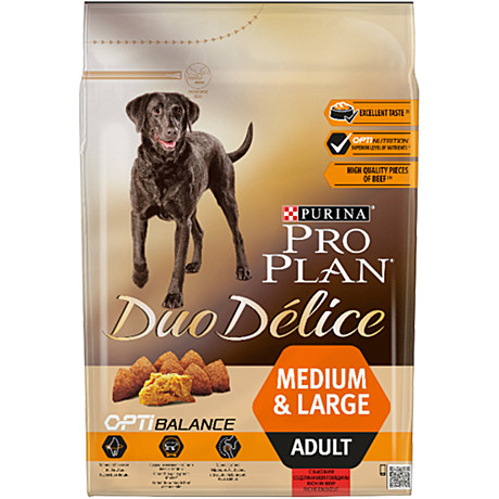 Корм д/с Pro Plan Duo Delice 2,5кг Говядина сред/круп.пород