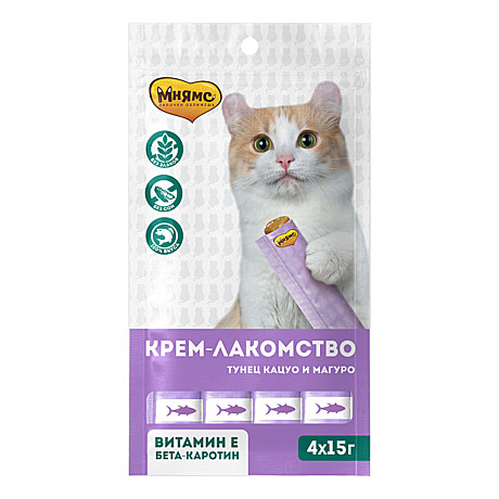 Крем-лакомство д/к Мнямс Тунец-Кацуо/Магуро 4*15г