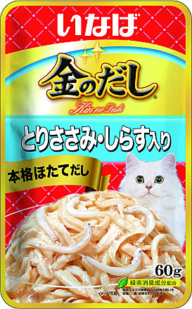 Корм д/к INABA пауч 60г Куриное филе/Мальки-ширасу