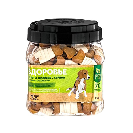 Лак-ва д/с Green Quisine ЗДОРОВЬЕ Галеты телятина/сурими 1шт