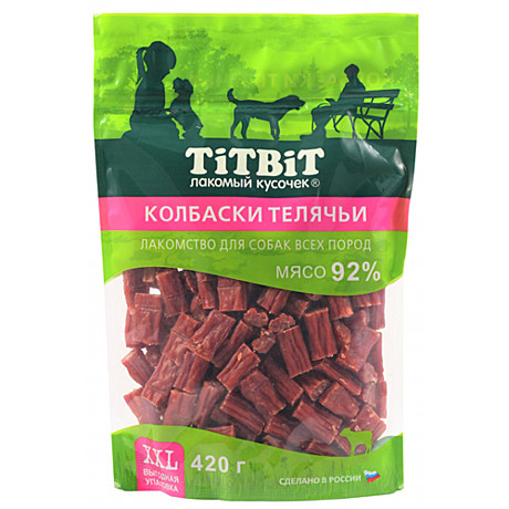 Лак-во д/с Titbit Колбаски телячьи 420г XXL м/уп.