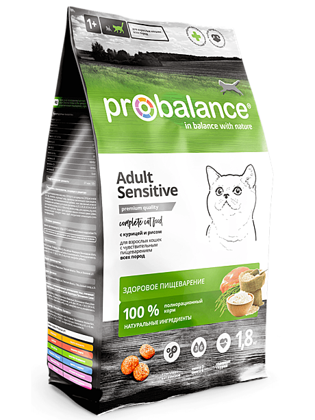 Корм д/к ProBalance 1,8кг Курица/Рис чувств.пищевар.
