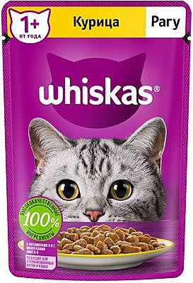 Корм д/к Whiskas пауч 75г Рагу Курица