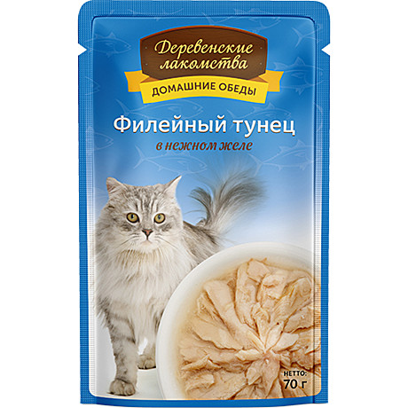 Корм д/к Дерев.лакомства пауч 70г Филейный Тунец/Желе