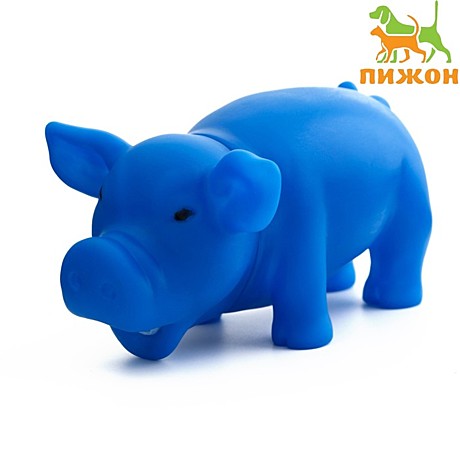 Игрушка д/с Веселая свинья 15см/синяя