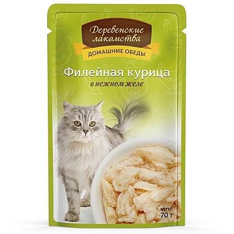 Корм д/к Дерев.лакомства пауч 70г Филейная курица/Желе
