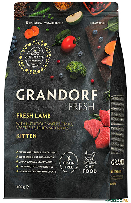 Корм д/котят Grandorf Fresh Adult 400г Ягненок/Батат