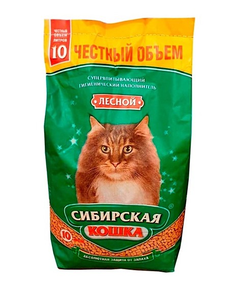 Наполнитель Сибирская кошка Лесной 10л древесный