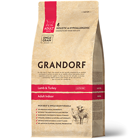 Корм д/к Grandorf Indoor 400г Ягненок/Индейка д/домаш.