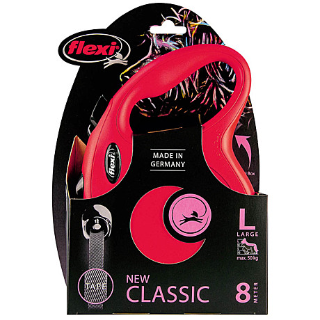 Рулетка Flexi New Classic L 50кг/8м/лента красная
