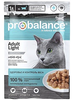 Корм д/к ProBalance Light пауч 85г д/малоподвижных