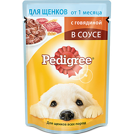 Корм д/щенков Pedigree пауч 85г Говядина/соус