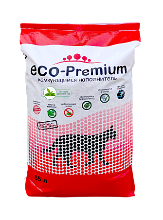 Наполнитель ECO-Premium Зеленый чай 55л древес/ком./смыв.