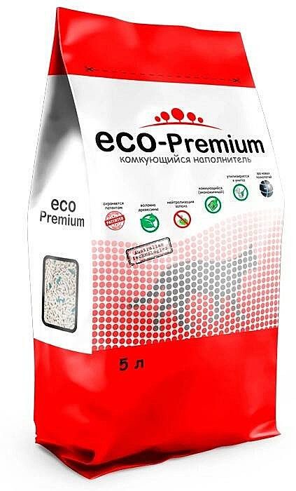 Наполнитель ECO-Premium Green 5л древес/ком./смыв. 