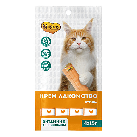 Крем-лакомство д/к Мнямс Курица 4*15г