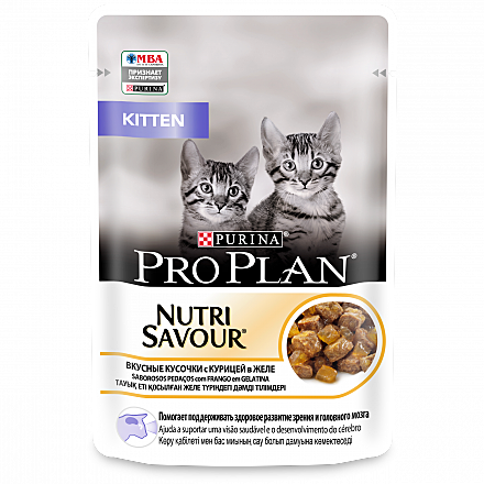 Корм д/котят Pro Plan Kitten пауч 85г Курица/желе