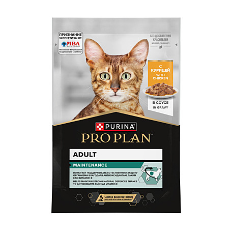 Корм д/к Pro Plan Adult пауч 85г Курица/соус