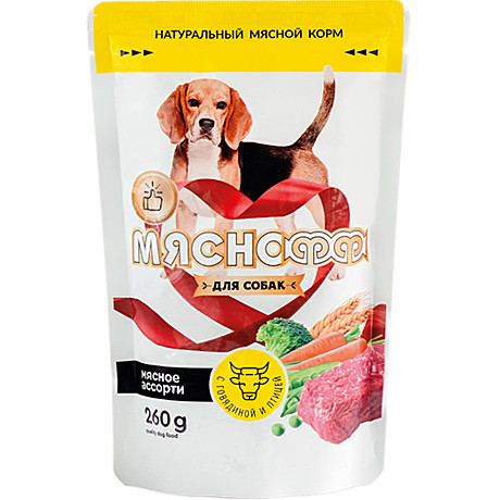 Корм д/с Мяснофф пауч 260г Ассорти Говядина/Птица