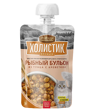 Бульон рыбный д/к Деревенские лак-ва Тунец/Креветка 90г