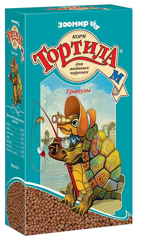 Корм д/вод.черепах Тортила-М гранулы 90г