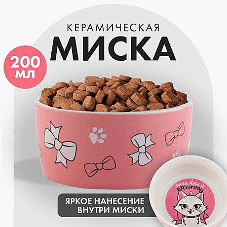 Миска керамика Пижон CATurday 200мл 10,5*9,5*9см