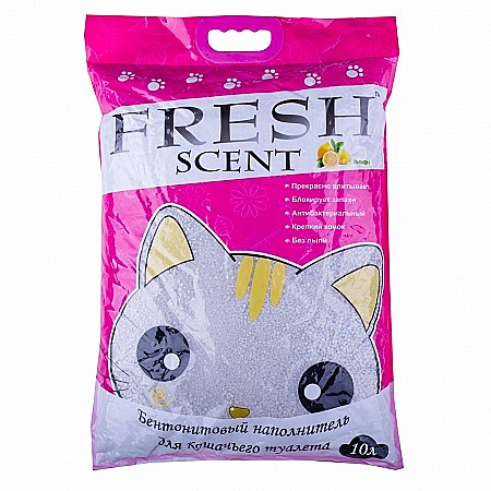 Наполнитель FreshScent 10л Лимон бентонит/ком.