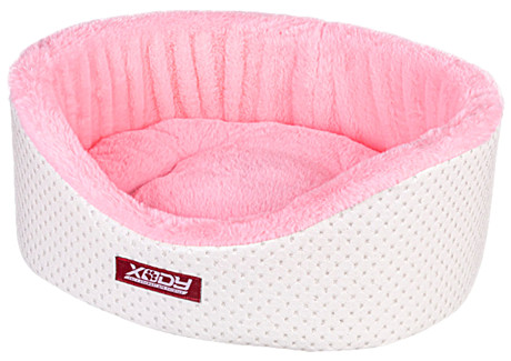 Лежак  XODY №1 Премиум Жемчуг белый/розовый 42*35*16см