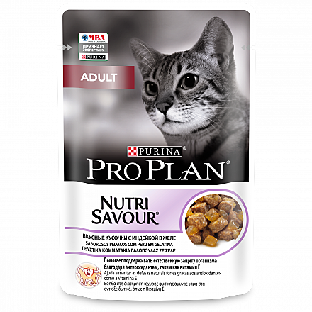 Корм д/к Pro Plan Adult пауч 85г Индейка/желе