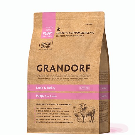 Корм д/щенков Grandorf Puppy 3кг Ягненок/Индейка