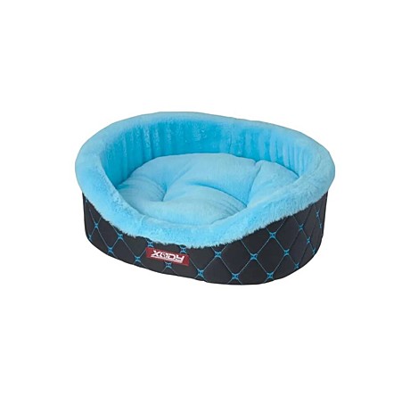 Лежак  XODY №1 Карбон черный/голубой 42*35*16см