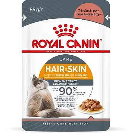 Корм д/к RC Hair&Skin пауч 85г здор.кожа и шерсть/соус