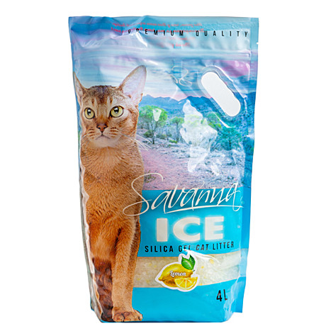 Наполнитель Savanna Ice 4л/1,8кг силикагель/лимон
