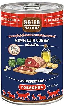 Корм д/с Solid Natura Holistic  340г Говядина