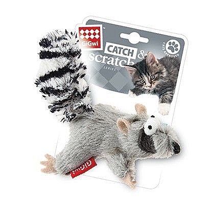 Игрушка д/к GiGwi Catch Енот с кош.мятой 8см