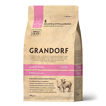 Корм д/котят Grandorf Kitten 400г Ягненок/Индейка