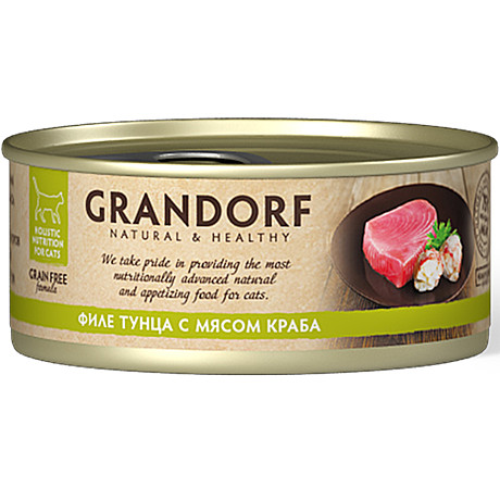 Корм д/к Grandorf ж/б 70г Филе тунца/Краб