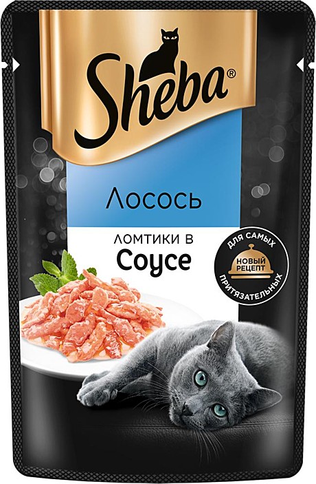 Корм д/к Sheba пауч 75г Лосось/соус