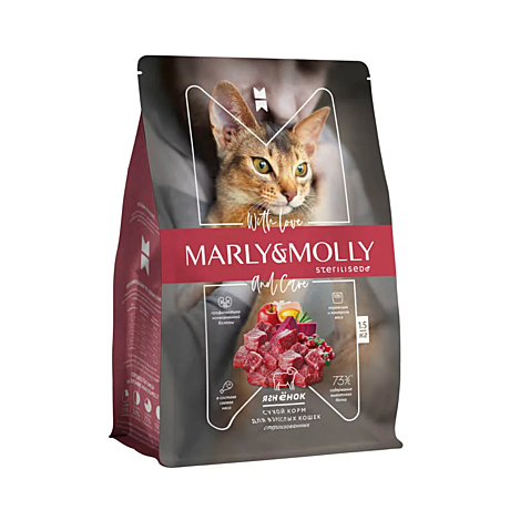 Корм д/к Marly&Molly 400г Ягненок д/стерил.