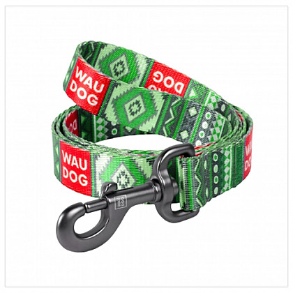 Поводок Waudog 122см/20мм Этно зеленый