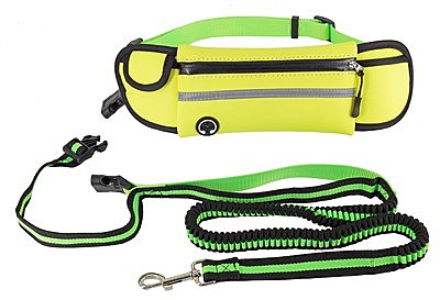 Пояс д/бега с поводком Каскад салатовый