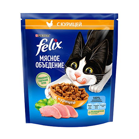 Корм д/к Felix Мясное объедение 600г Курица