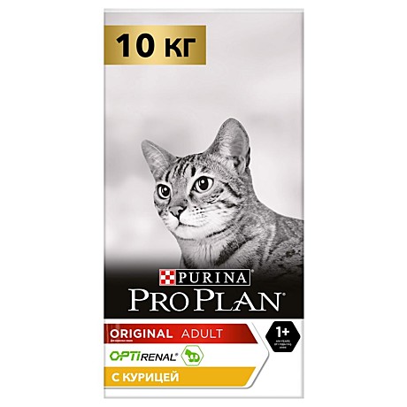 Корм д/к Pro Plan Original 10кг Курица здоровье почек