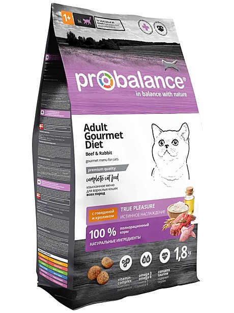 Корм д/к ProBalance Gourmet Diet 1,8кг Говядина/Кролик